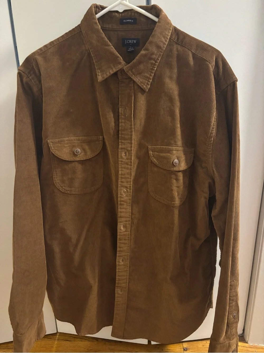 J. Crew Men's Corduroy Shirt Jacket in Warm Brown